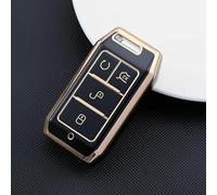Coque de porte-clés souple en TPU compatible avec télécommande à 4 boutons BYD Qin EV E2 Yuan 535 E1 E3 (Noir)