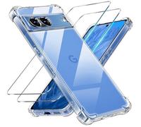 Coque de protection + 2x verre trempé - MASSILIA TECH - GOOGLE PIXEL 8A - Silicone transparent - 2 vitres trempé - Kit complet