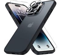 [Coque De Protection 5 En 1 Pour Iphone 14 Pro Avec 2 Films De Protection Et 2 Protections Pour Appareil Photo,[Protection De Qualite Militaire] Anti-Chocs Translucide Coque Pour Iphone 14 Pro