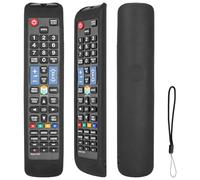 Coque de protection à distance en silicone compatible avec Samsung AA59-00792A AA59-00790A AA59-00582A BN59-01178B BN59-01198Q TV Housse de protection antichoc avec cordon (Noir)