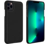 Coque iPhone 13 Pro Rigide Cuir Véritable Finition Surpiquée Akashi Noir