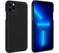 Coque pour iPhone 13 Pro Max Rigide Cuir Véritable Finition Surpiquée Akashi Noir