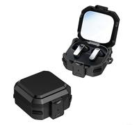 Coque de protection antichoc avec verrouillage sécurisé et support de téléphone intégré pour Samsung Galaxy pour Buds 4 et 4 Pro, matériau ABS avec attache porte-clés, design prêt à voyager en noir