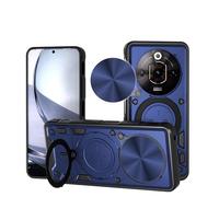 Coque de protection antichoc pour ZTE Nubia Focus Pro 5G, protection de lentille de fenêtre coulissante, ventouse magnétique, support rotatif à 360 degrés, bleu