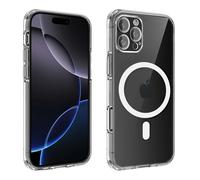 Coque de protection antichoc transparente pour iPhone 16 Pro compatible MagSafe