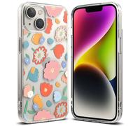 Coque de protection avec cadre en gel pour iPhone 14 Plus, design Fusion floral