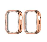 Coque de protection avec strass brillants - Or rose | Améliore le style, coque solide avec installation facile pour Smartwatch Fit 5, Guard