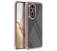 Coque pour Honor 200 Pro Dos Transparent Contour effet Chromé Rose champagne