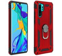 Coque Huawei P30 Pro Bi matière Rigide Souple Bague Support Vidéo Rouge