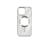 Coque pour iPhone 15 Pro Max en Silicone Compatible MagSafe Argent