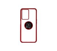 Coque pour Oppo A77, A57 et A57s Bi-matière Bague Métallique Support Vidéo Rouge