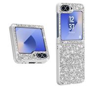 Coque Paillette pour Samsung Z Flip 6 Dos Rigide Contour Souple Argent