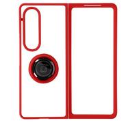 Coque pour Samsung Galaxy Z Fold 4 Bi-matière Bague Métallique Support Vidéo Rouge
