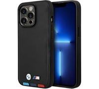 Coque de protection BMW iPhone 14 Pro Cuir véritable MagSafe Noir Noir