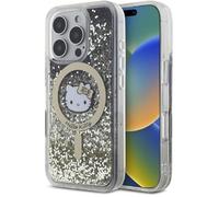 Coque de protection - CG MOBILE - Hello Kitty HKHMP16LLGDIK - Noir et Or - Liquid Glitter Fever - iPhone 16 Pro