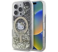 Coque de protection CG MOBILE Hello Kitty HKHMP16XLGDIK pour iPhone 16 Pro Max 6,9 Noir et Or Liquid Glitter Fever