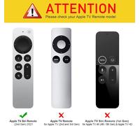 Coque de Protection Compatible avec Apple TV Siri Remote 2022/2021 - Etui Léger et Antidérapant Résistant aux Chocs Coque en Silicone, Noir