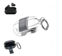 Coque de protection compatible avec Beats Solo Buds, coque en TPU étanche antichoc avec mousqueton (transparent)