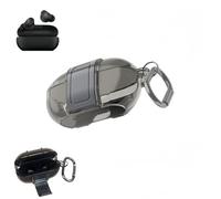 Coque de protection compatible avec Beats Solo Buds, coque en TPU imperméable et antichoc avec mousqueton (gris)
