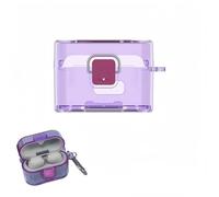 Coque de protection compatible avec écouteurs Sony WF-1000XM6, coque transparente antichoc avec support intégré et mousqueton (violet transparent)