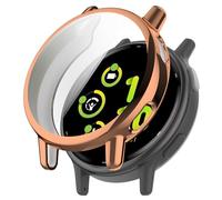 Coque de protection compatible avec Garmin Vivoactive 5 - Film de protection d'écran flexible en TPU - Anti-rayures - Pour montre intelligente Garmin Vivoactive 5 (or rose)