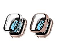 Coque de protection compatible avec Honor Watch 4 - Avec film de protection d'écran anti-rayures - En TPU souple - Anti-chocs - Compatible avec Honor Watch 4 TMA-L19 (rose + transparent)