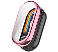 Coque de protection compatible avec Xiaomi Smart Band 9 - Film de protection d'écran flexible en TPU - Anti-rayures - Pour Xiaomi Mi Band 9 (rose)