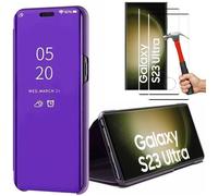 Coque de protection - Compatible Samsung - S23 Ultra - Violet - 2 verres trempés - Protection 360°