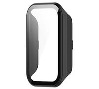 Coque de protection complète avec protection d'écran compatible avec Xiaomi Redmi Band 2, Disscool PC et verre véritable étui de protection pour montre intelligente Accessoires