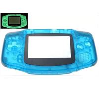 Coque de protection complète pour Nintendo Game Boy Advance GBA AGS 001 Mod Kit de remplacement Noctilucent Edition Bleu Lumineux