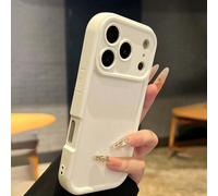 Coque de protection de téléphone épaisse et perforée en matériau beige rainuré, style minimaliste anti-chute, imprimée, adaptée aux modèles Ip 17, Ip 17 Pro, Ip 17 Promax, Ip16/Ip16pro/Ip16promax/IP16