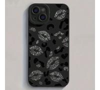 Coque de protection de téléphone Lip Art à bord droit, trou de précision, minimaliste, anti-chute, épaissie, imprimée, compatible avec iPhone 15 XR/7/8 15 Pro Max/12 Pro Max/13 Pro Max/14 Pro Max 13 1