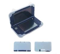 Coque de protection discrète en silicone pour 3DS LL XL avec couverture enveloppante sans couture et détails tactiles (blanc translucide)