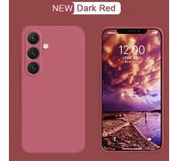 Coque De Protection D'objectif D'appareil Photo En Silicone Liquide Délicat,Étui Souple Pour Samsung Galaxy S23 S24 S25 Uitra Plus.Camellia Red.For Galaxy S23