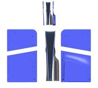 Coque de protection en ABS pour console de jeu Sony PS5 Pro - Protection contre les rayures et la poussière - Découpes d'accès sans couture (bleu transparent)