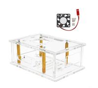 Coque de protection en acrylique pour Orange Pi Zero 4 Pro, design transparent avec options de montage de ventilateur, installation rapide (coque + ventilateur)