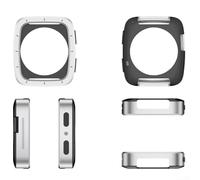 Coque de protection en alliage d'aluminium pour Amazfit Active 2 Square et Active2s Square - Coque anti-chute et antichoc pour accessoire de coque mince (noir) (argent)
