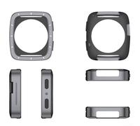 Coque de protection en alliage d'aluminium pour Amazfit Active 2 Square et Active2s Square - Coque anti-chute et antichoc pour accessoire de coque mince (noir) (gris)