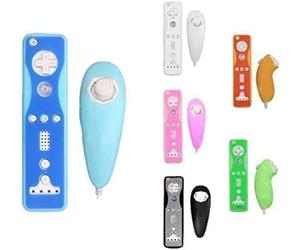 Coque de protection en caoutchouc de silicone souple pour manette Wii Nunchuk Rose