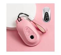 Coque De Protection en Cuir pour Clé De Voiture pour Mercedes pour Benz Classe C S W206 W223 S350 C260 C300 S400 S450 S500 2022(3D-NP-136-S-Pink)