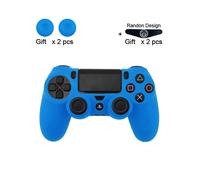 Coque de protection en gel de silicone souple Blue-Data Frog pour manette Sony Playstation 4 PS4