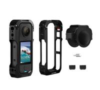 Coque de protection en métal pour Insta360 X4 Air, cadre de protection en alliage d'aluminium avec coque de protection d'objectif et micro coupe-vent pour Insta 360 X4 Air Accessoires de caméra