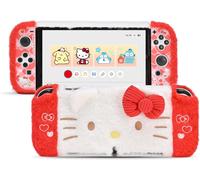 Coque de protection en peluche pour Switch OLED, coque fine en polycarbonate rigide Kawaii compatible avec console Switch OLED et Joy Con - HLK