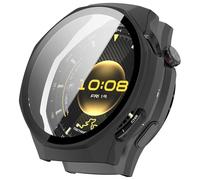 Coque de protection en plastique pour Huawei Watch GT 6 Pro + verre rigide 9H noir givré