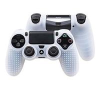 Coque de protection en silicone antidérapant pour manette PS4/Slim/Pro - Blanc BLANC