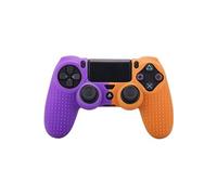Coque de protection en silicone antidérapant pour manette PS4/Slim/Pro - Violet&Orange ORANGE