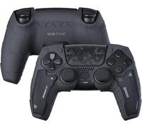 Coque De Protection En Silicone Antidérapante Pour Manette De Ps5 Sans Fil Avec 2 Capuchons De Pouce Et 2 Autocollants Noir