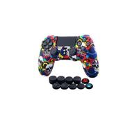 Coque de protection en silicone avec 10 couverture de joystick pour Manette PS4 Multicolore