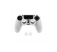Coque de protection en silicone avec 2 caps pour manette PS4/Slim/Pro - Blanc BLANC