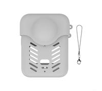 Coque de protection en silicone avec bouchon d'objectif pour DJI Osmo360, légère et résistante aux rayures, protection contre les chocs avec dragonne pour prise de vue en plein air (gris)